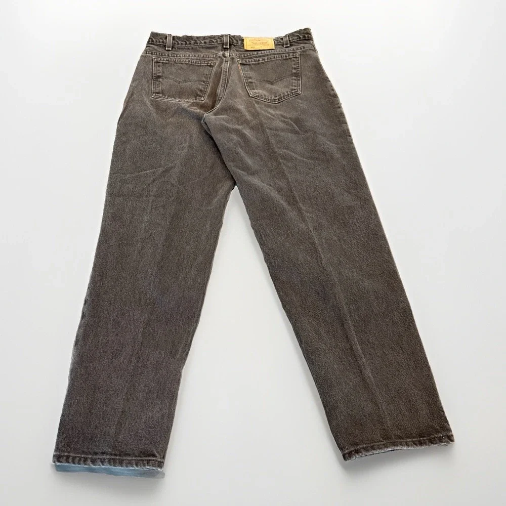 Vintage Levis 550 Relaxed Fit Orange Tab Black Jeans Made In USA Mens 38W-32L